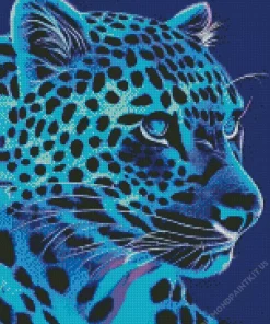 Blue Jaguar Animal Diamond Painting