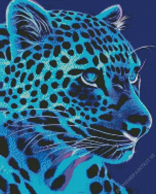 Blue Jaguar Animal Diamond Painting