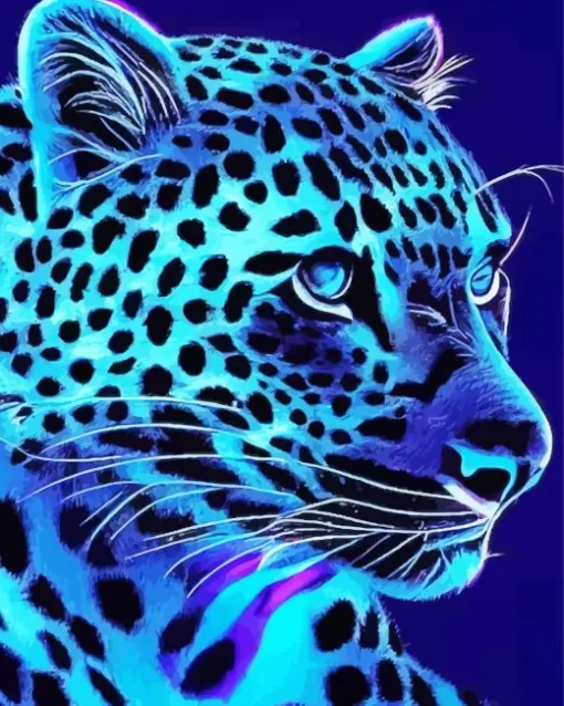 Blue Jaguar Animal Diamond Painting