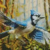 Blue Jay Bird Flying Diamond Painting