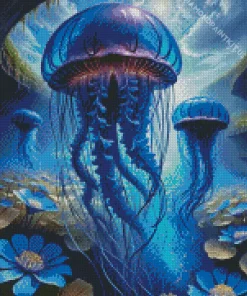 Blue Jellyfish Diamond Painting