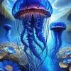 Blue Jellyfish Diamond Painting