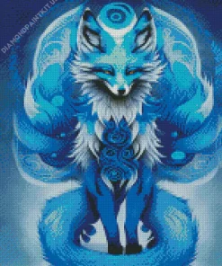 Blue Kitsune Diamond Painting