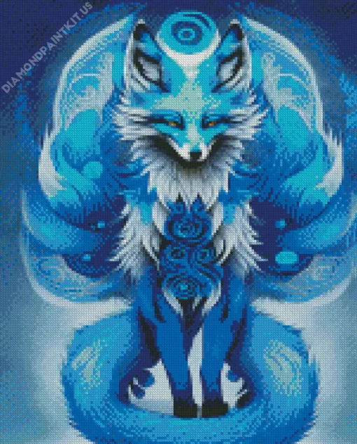 Blue Kitsune Diamond Painting