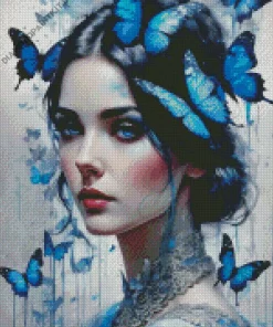 Blue Lady Butterfly Diamond Painting