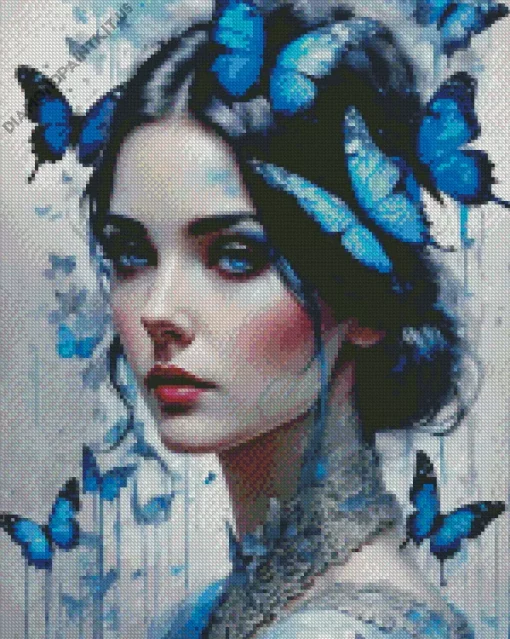 Blue Lady Butterfly Diamond Painting