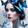 Blue Lady Butterfly Diamond Painting