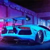 Blue Lamborghini Diamond Painting