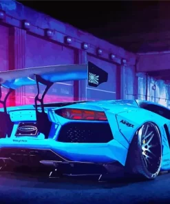 Blue Lamborghini Diamond Painting