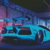 Blue Lamborghini Diamond Painting