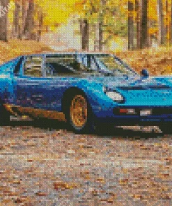 Blue Lamborghini Miura Diamond Painting