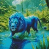 Blue Lion Animal Diamond Painting