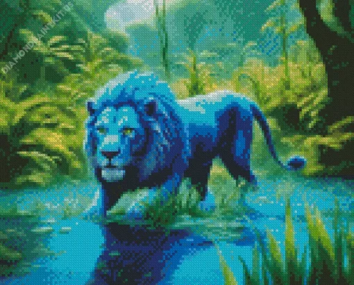 Blue Lion Animal Diamond Painting