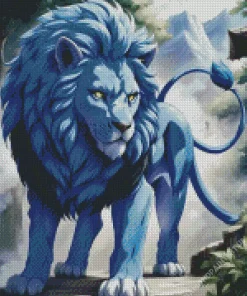 Blue Lion Diamond Painting