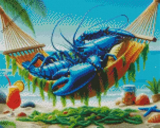 Blue Lobster Art Diamond Painting