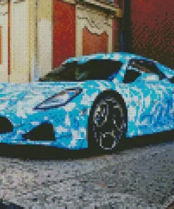 Blue Maserati MC20 Diamond Painting