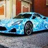 Blue Maserati MC20 Diamond Painting