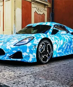 Blue Maserati MC20 Diamond Painting