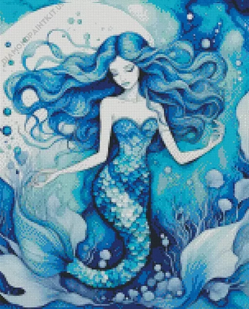 Blue Mermaid Diamond Painting