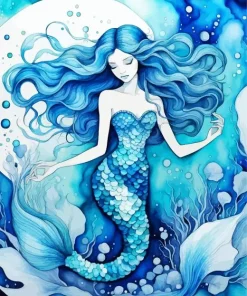 Blue Mermaid Diamond Painting