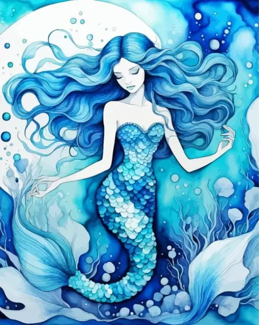 Blue Mermaid Diamond Painting