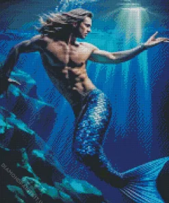 Blue Merman Diamond Painting