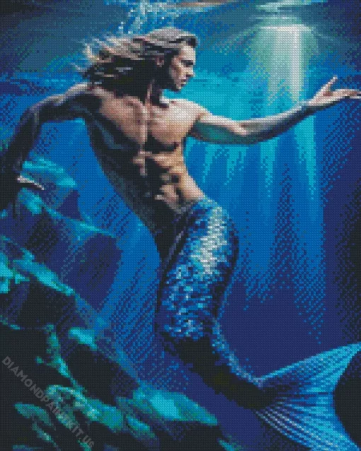 Blue Merman Diamond Painting