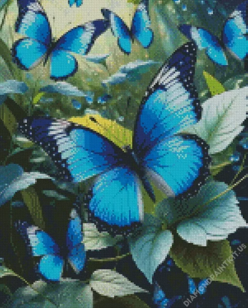 Blue Monarch Butterflies Diamond Painting