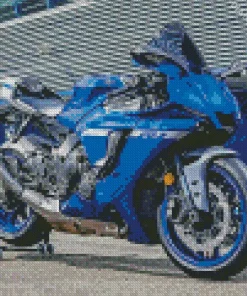 Blue Motorbike Diamond Painting