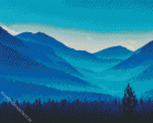 Blue Mountain Diamond Painting