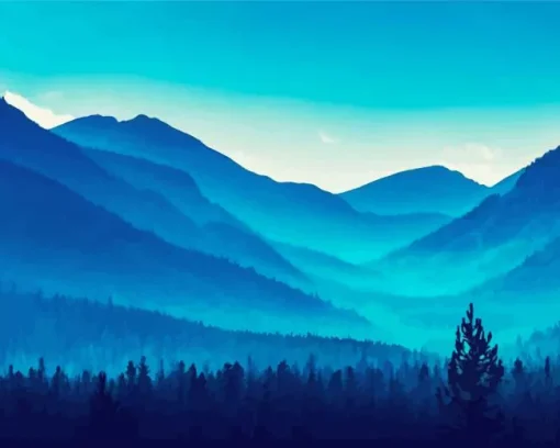 Blue Mountain Diamond Painting