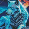 Blue Neon Wolf Diamond Painting