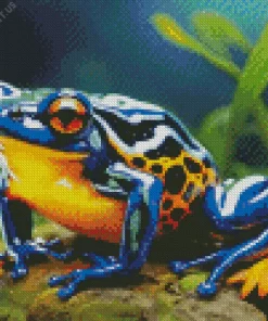 Blue Orange Frog Diamond Painting