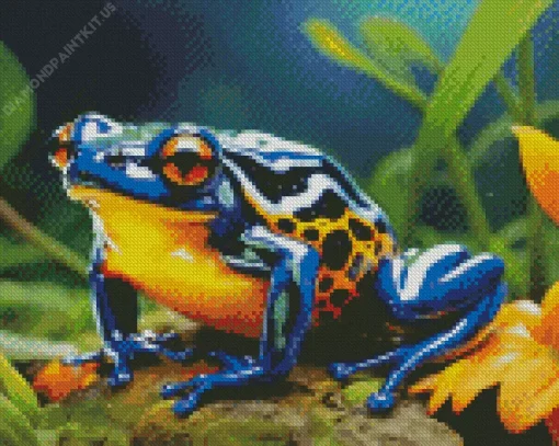 Blue Orange Frog Diamond Painting