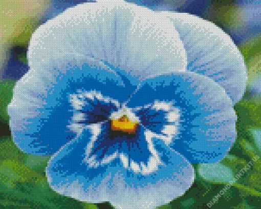 Blue Pansy Flower Diamond Painting