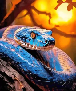 Blue Pit Viper Diamond Painting