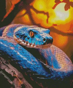 Blue Pit Viper Diamond Painting