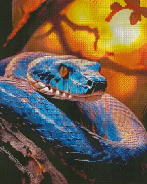 Blue Pit Viper Diamond Painting