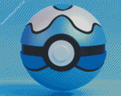 Blue Pokeball Diamond Painting