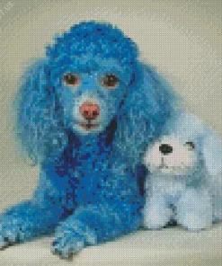 Blue Poodle Dog Diamond Painting