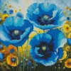 Blue Poppies Flowers Diamond Painting