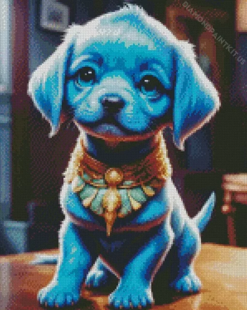 Blue Puppy Diamond Painting