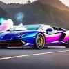 Blue Purple Car Diamond Painting