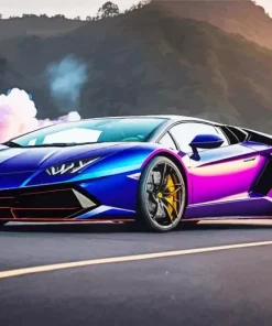 Blue Purple Car Diamond Painting