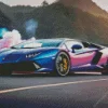 Blue Purple Car Diamond Painting