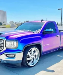 Blue Purple Truck Diamond Painting