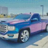 Blue Purple Truck Diamond Painting