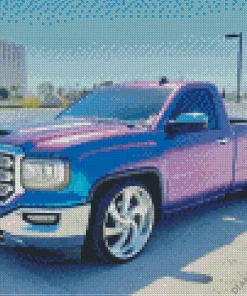 Blue Purple Truck Diamond Painting