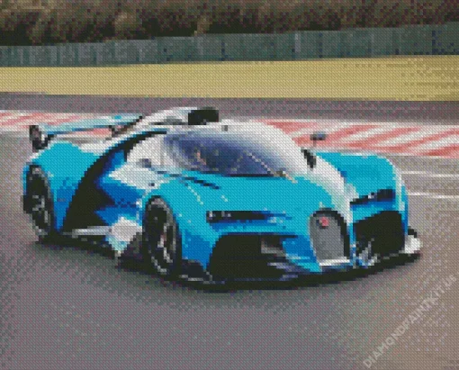 Blue Race Car Diamond Painting