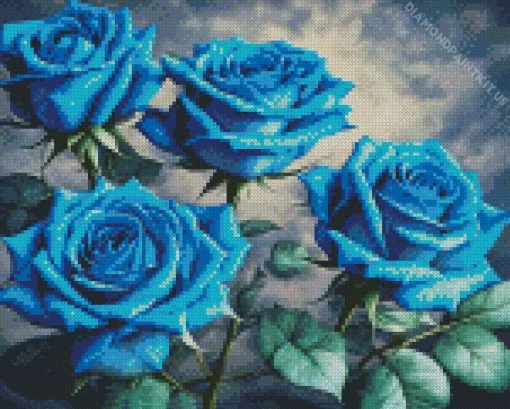 Blue Roses Diamond Painting